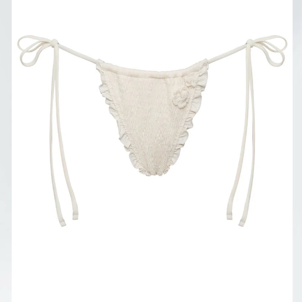 Tiana Ruffle String Bikini Bottom, SZ M